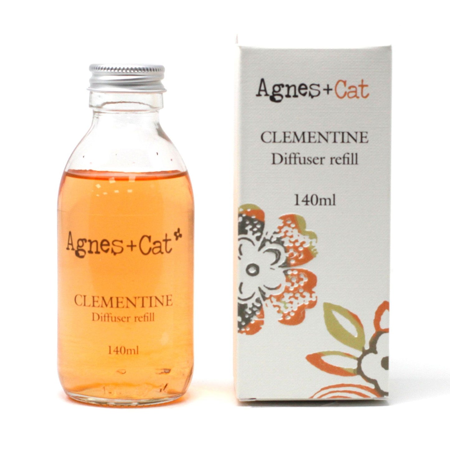 Agnes + Cat Clementine reed diffuser refill 150ml with fresh citrus orange fragrance