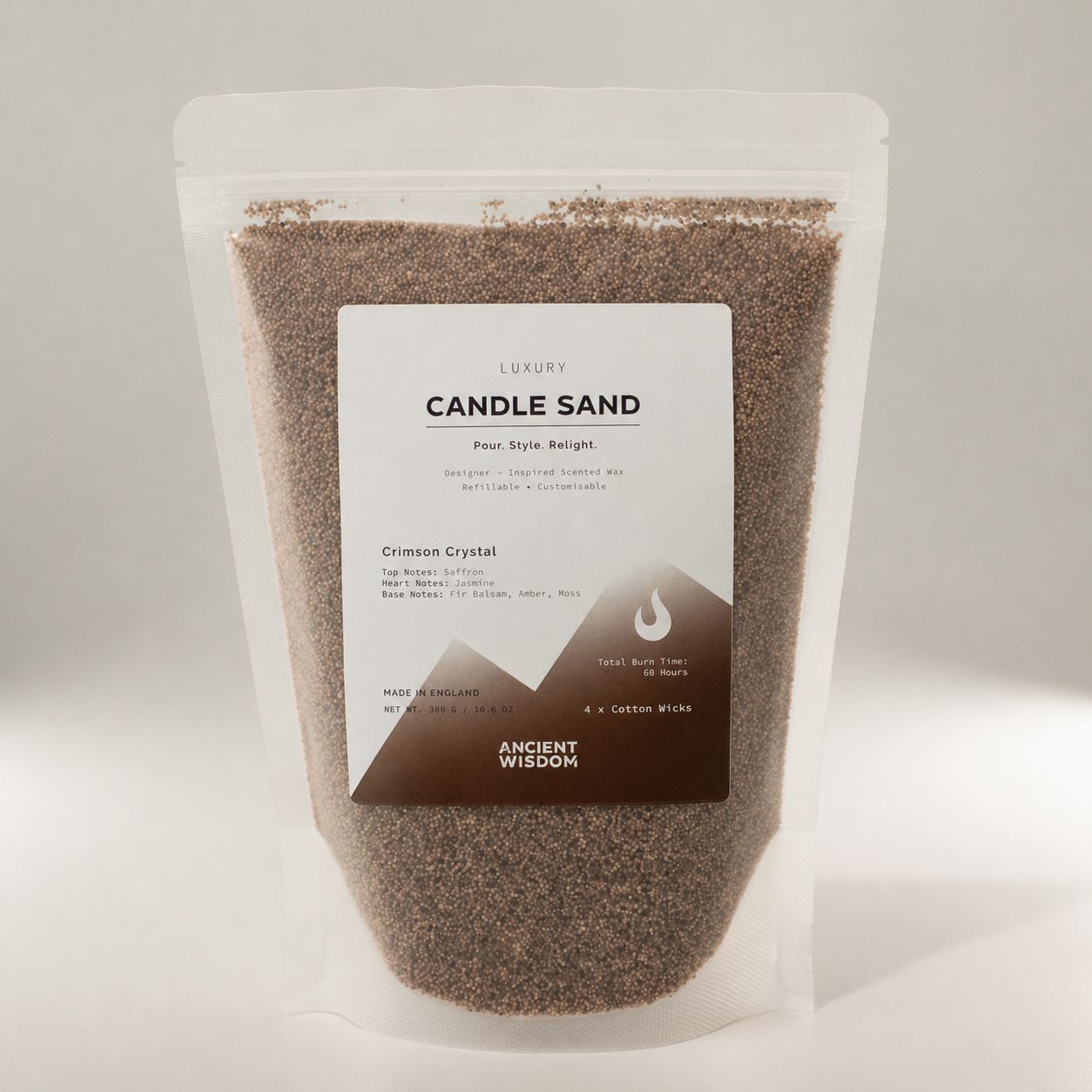 Fragranced Candle Sand - Mocha Brown - Crimson Crystal