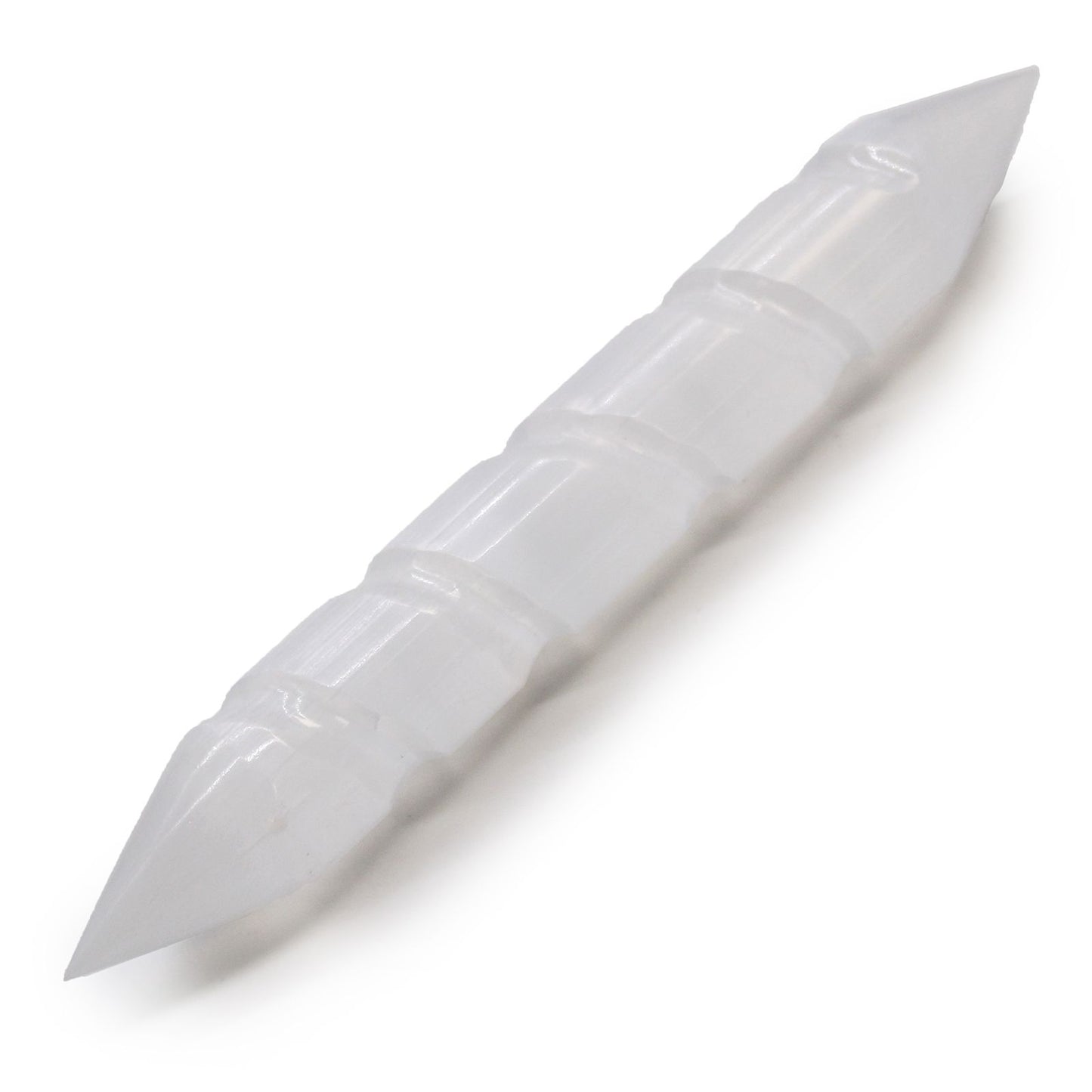 Selenite Spiral Wand Pointed Ends