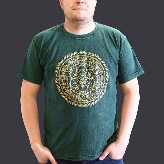 XLarge stone washed green chakra spiritual t-shirt