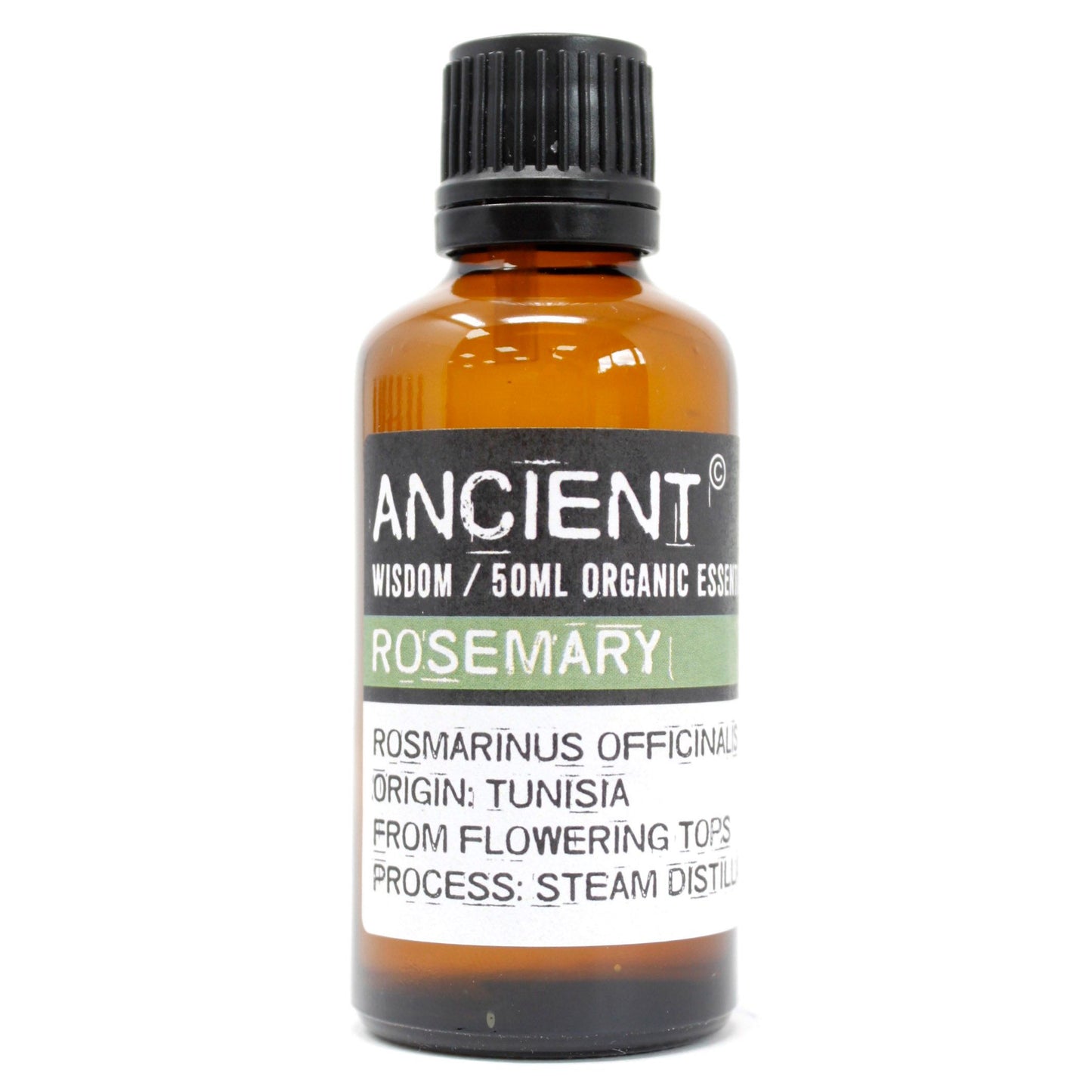 Organic Rosemary Essential Oil 50ml with fresh herbal woody aroma for aromatherapy and home fragrance.
