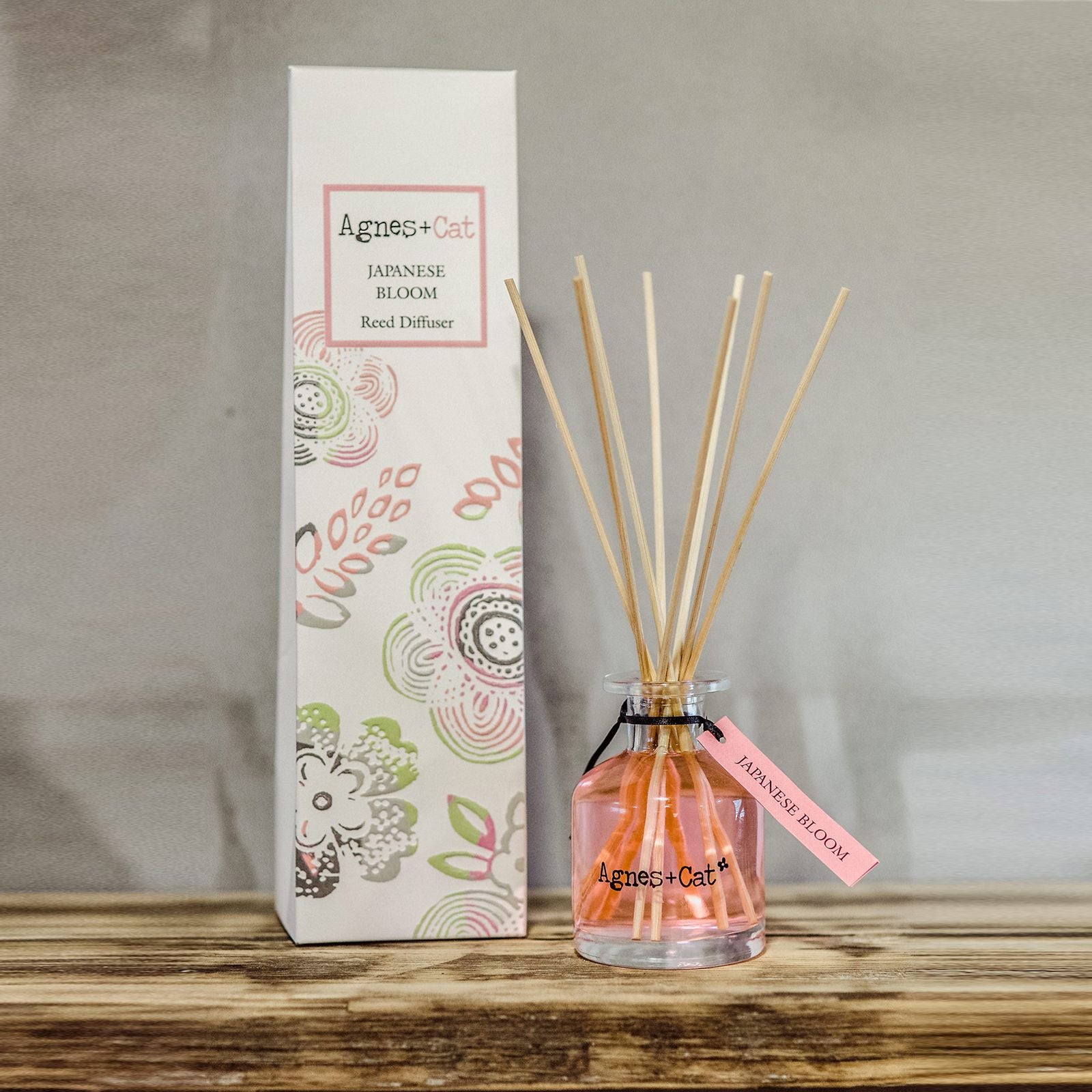 Japanese Bloom reed diffuser 140ml with soft floral cherry blossom fragrance for calming home scent