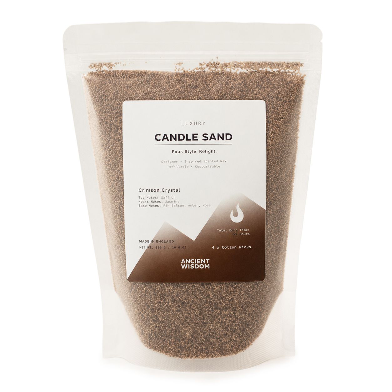 Fragranced Candle Sand - Mocha Brown - Crimson Crystal