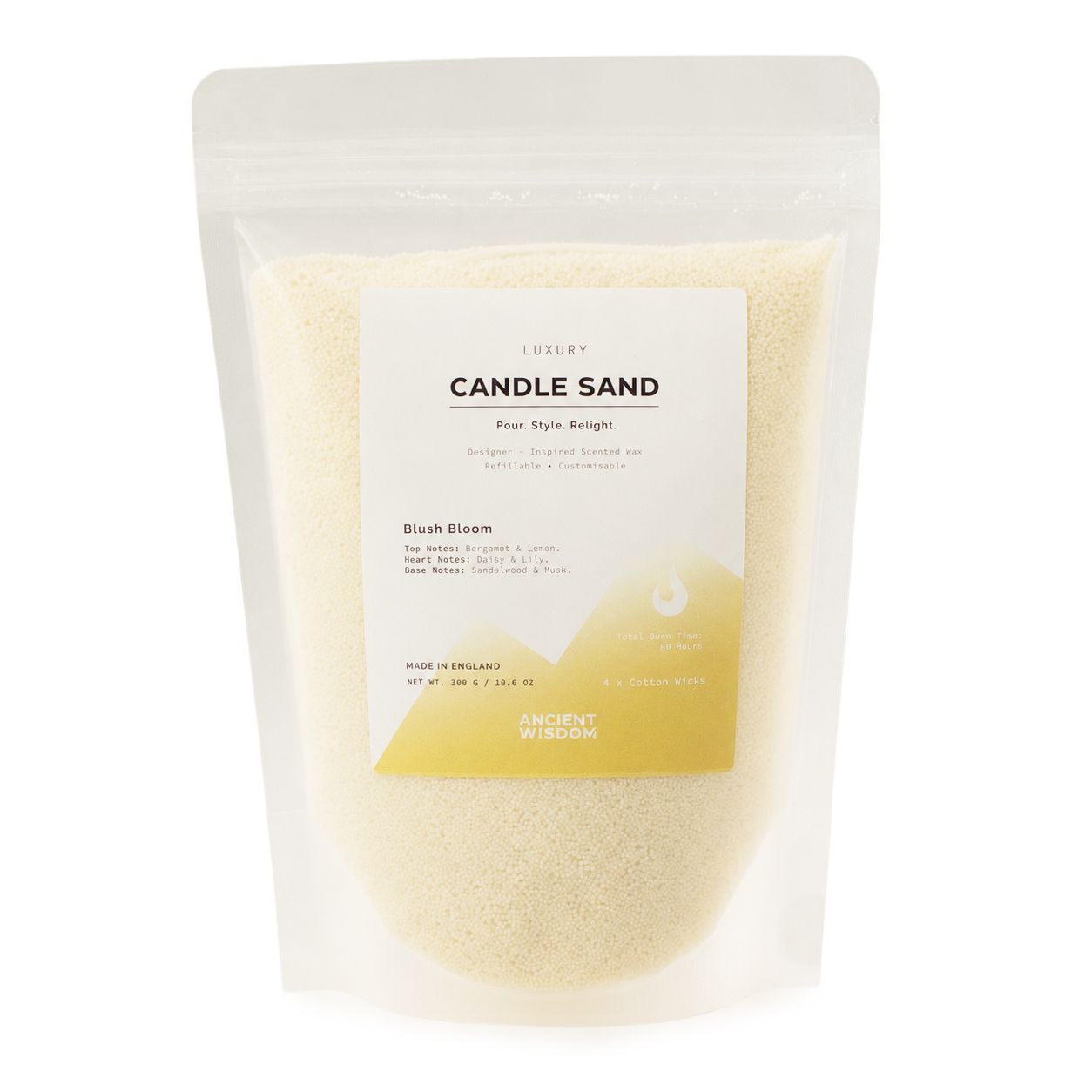 Fragranced Candle Sand - Warm Honey - Blush Bloom