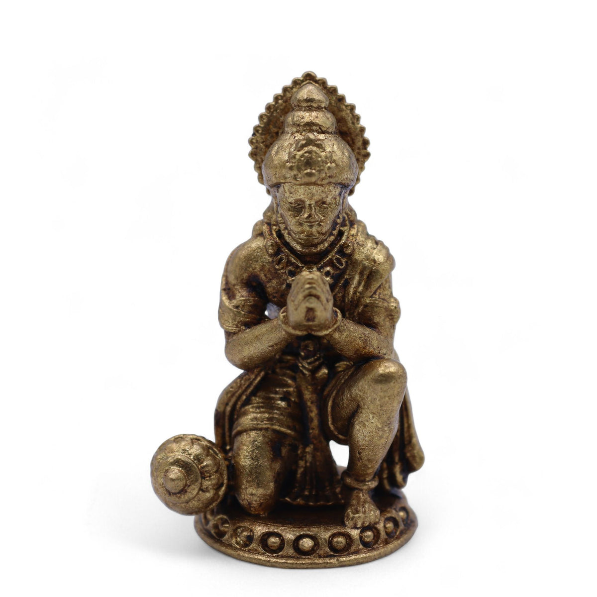 Brass Hanuman protection figurine 36mm Hindu deity ornament for altar and spiritual décor UK