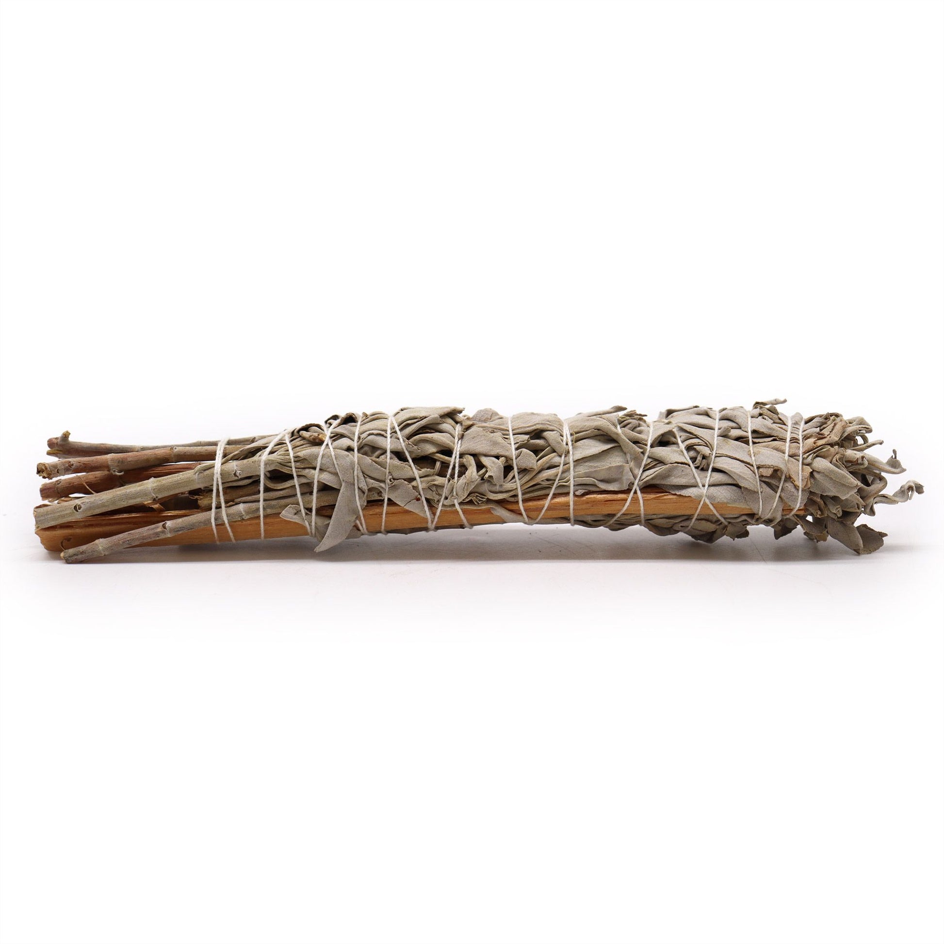 Smudge Stick – White Sage with Mexican Palo 10cm herbal bundle for smoke cleansing, grounding, energetic support, ritual ambience and spiritual practice