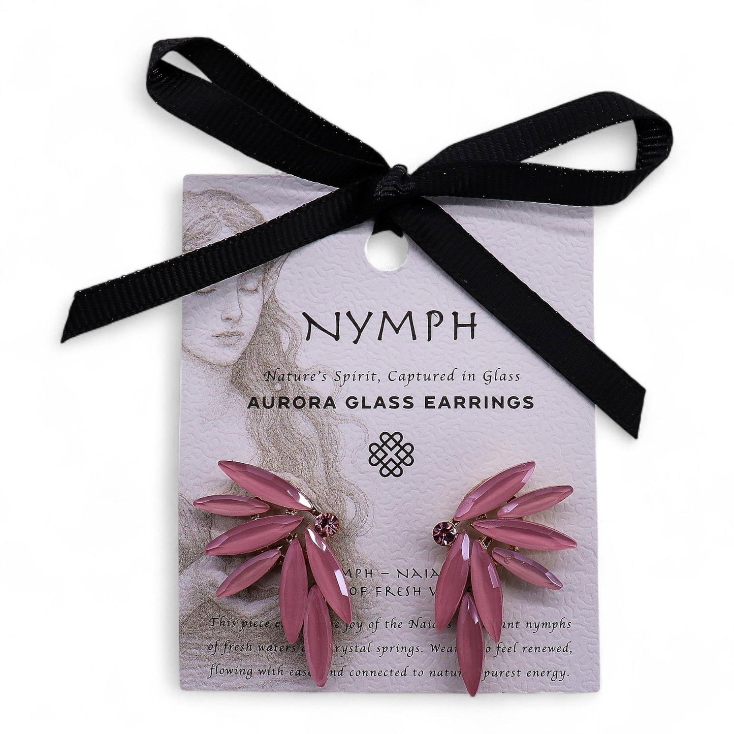 Vintage Glass Earrings Soft Pink Fairies