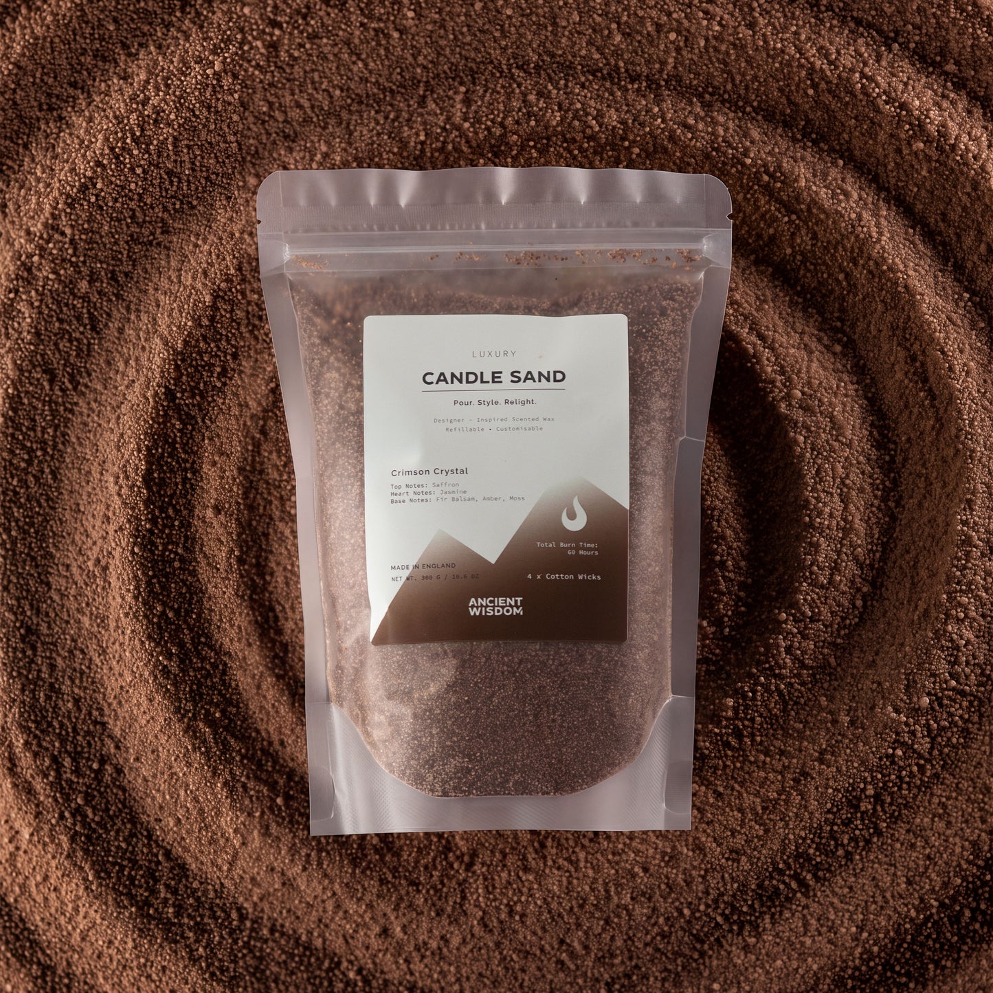 Fragranced Candle Sand - Mocha Brown - Crimson Crystal