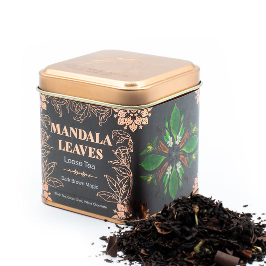 Dark Brown Magic 50g loose leaf tea – rich earthy black tea blend with warming spice notes in 50g tin