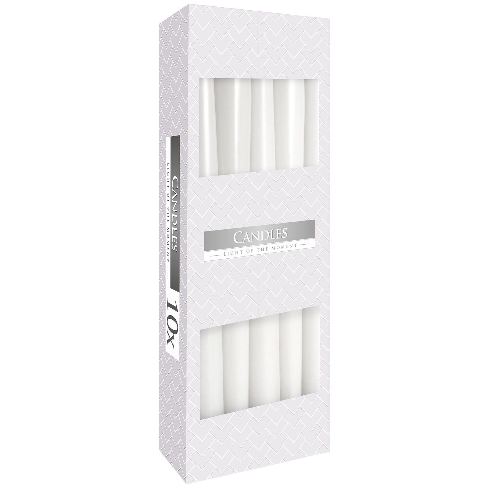 White taper candle 24.5cm paraffin wax ritual candle with approx 7 hour burn time