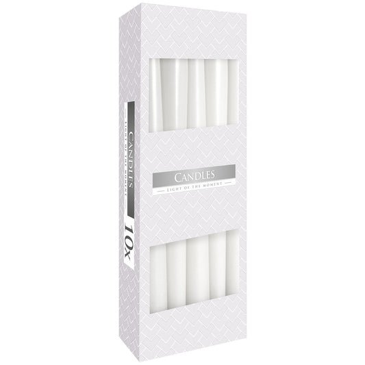White taper candle 24.5cm paraffin wax ritual candle with approx 7 hour burn time