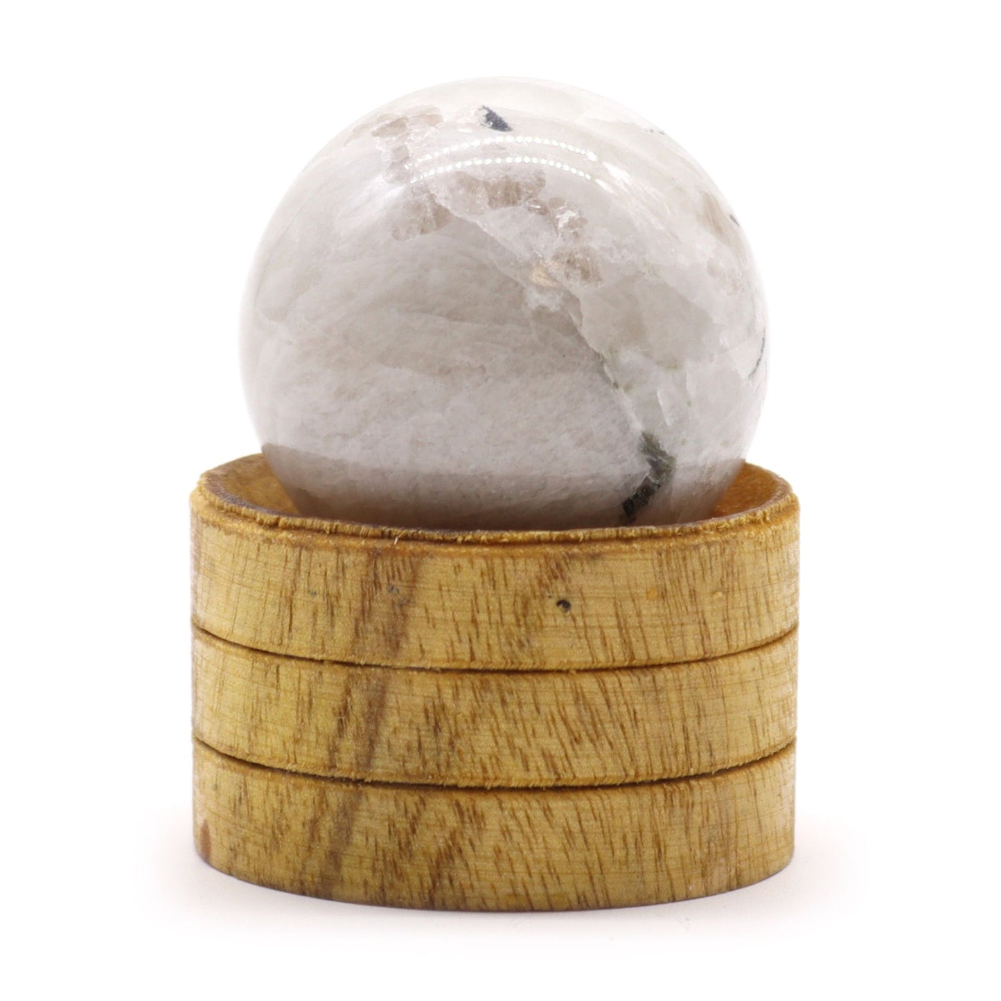 Indian Moonstone sphere 40mm crystal ball with stand iridescent gemstone