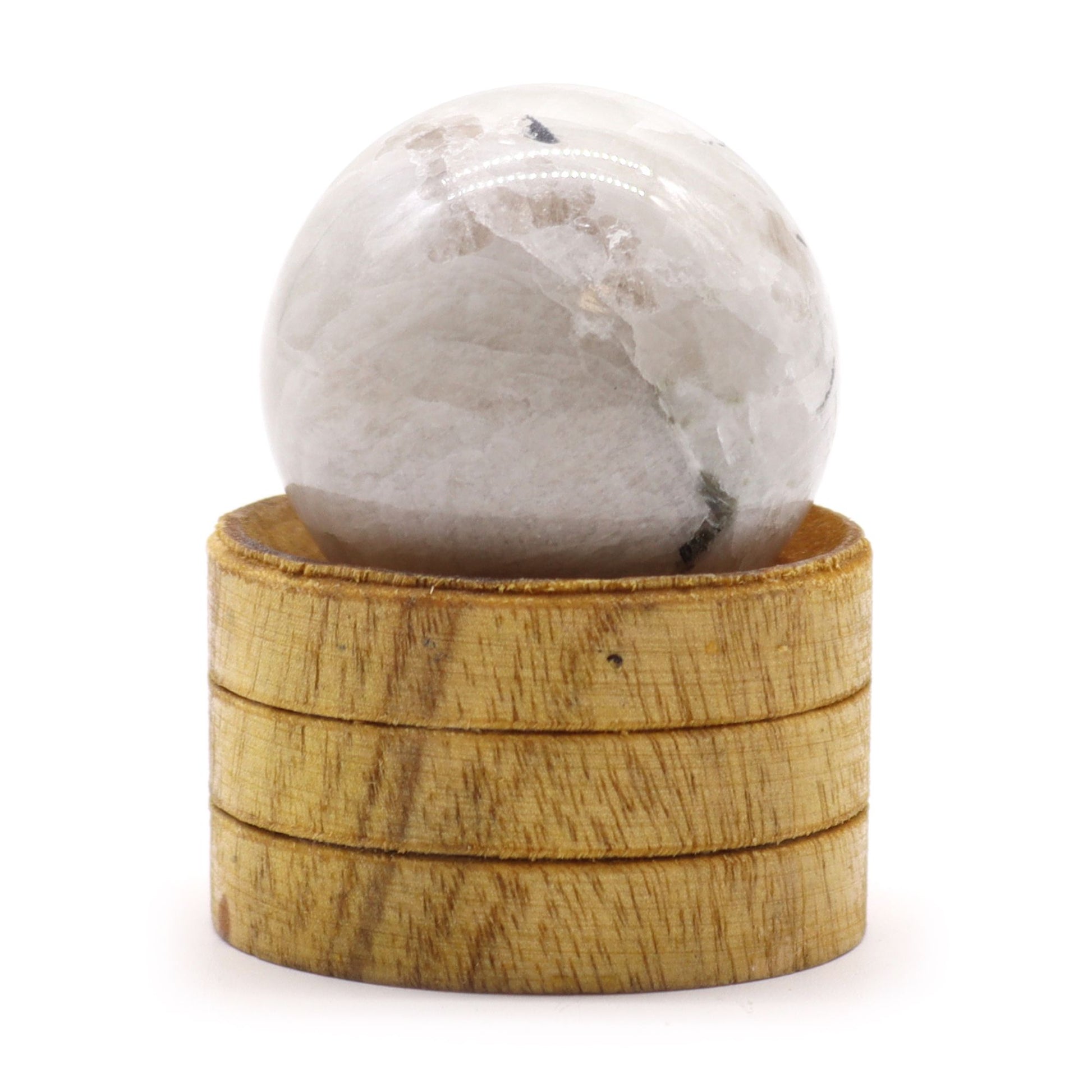Indian Moonstone sphere 40mm crystal ball with stand iridescent gemstone