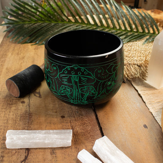 Cauldron Singing Bowl Magic Mushroom Green 15cm meditation bowl