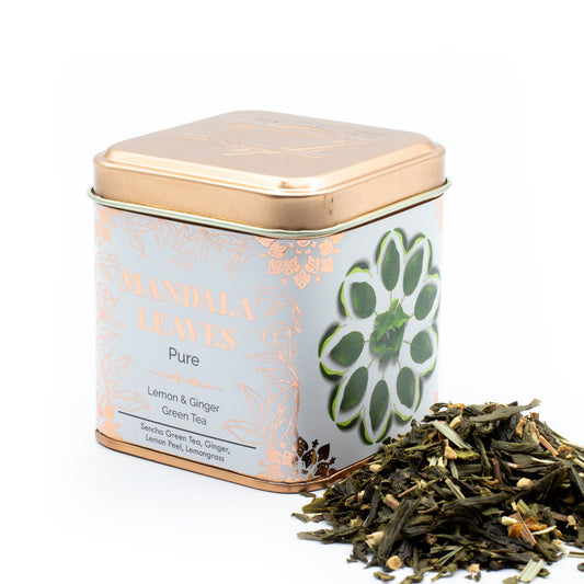 Classic Green Tea with Lemon and Ginger 50g – citrus and ginger loose leaf green tea blend