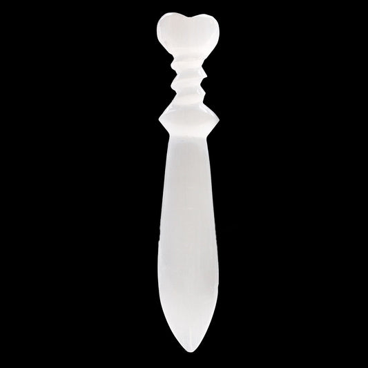 Selenite Ritual Knife Large - Spiral