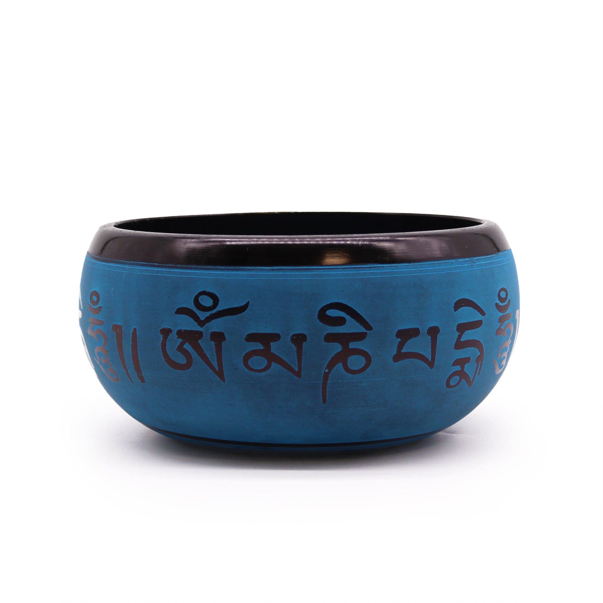 Earth Powder Singing Bowl Blue Mantra Five Buddha 16 cm meditation sound-healing bowl UK