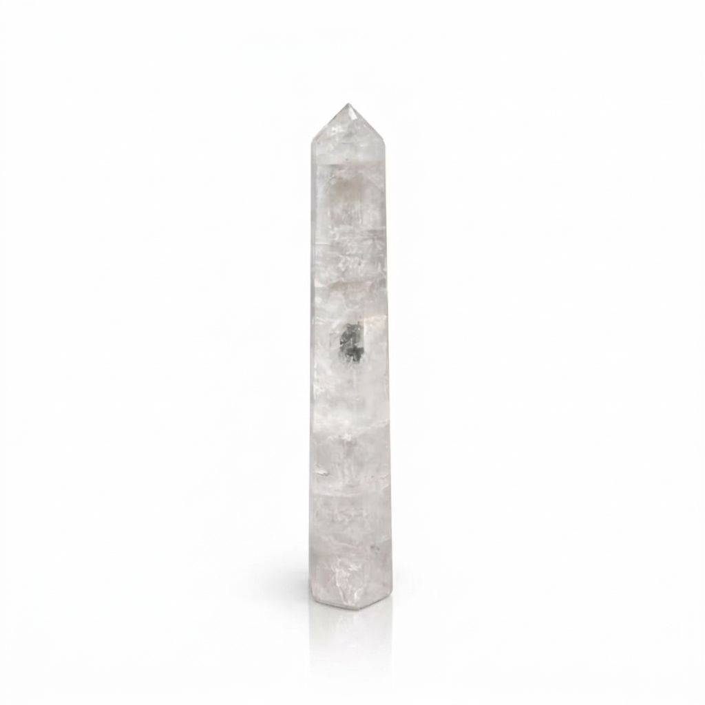 Clear Quartz obelisk 17cm six face crystal tower transparent gemstone