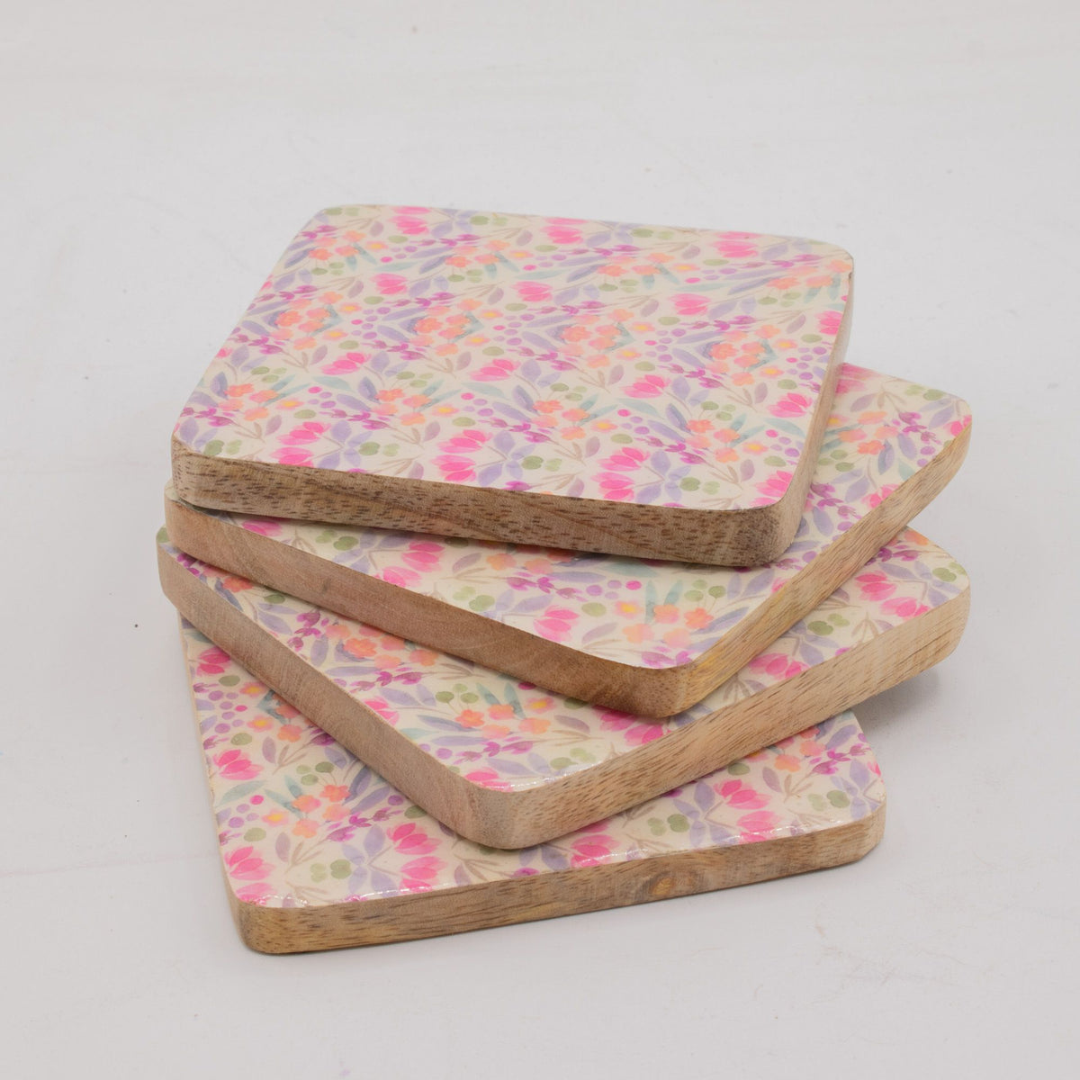Set of 4 Square Coasters - Pretty Floral