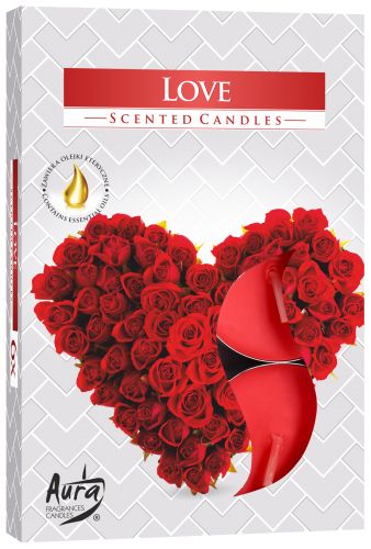 Love scented tealight candles set of 6 romantic fragrance 4 hour burn candles
