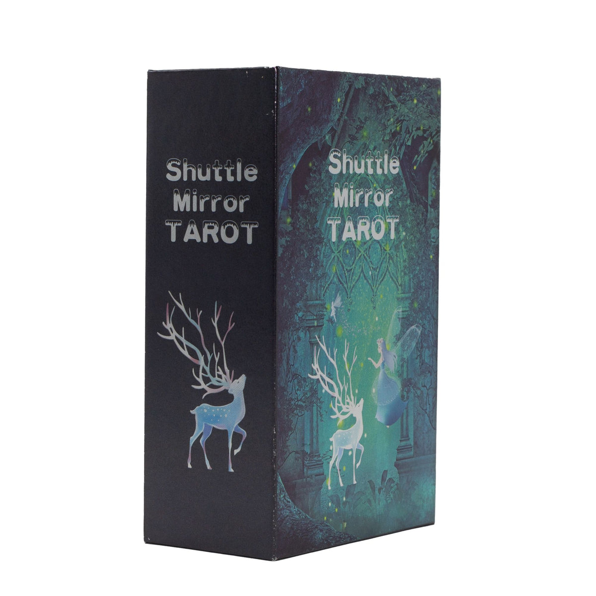 Shuttle Mirror holographic tarot card set with fantasy artwork, booklet and matching storage box
