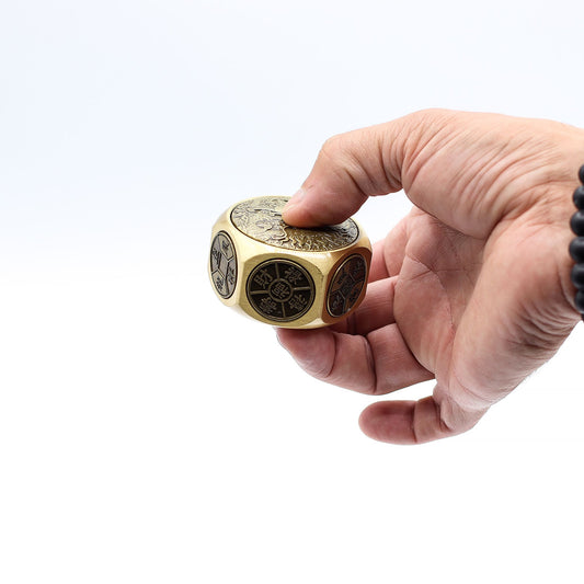 Feng Shui dragon dice brass spinner for power, wealth and energy flow