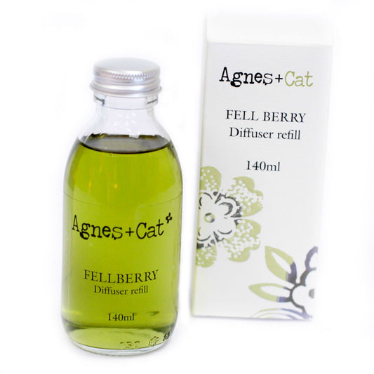 Agnes + Cat Fell Berry reed diffuser refill 100ml with juicy blackberry and fruity fragrance