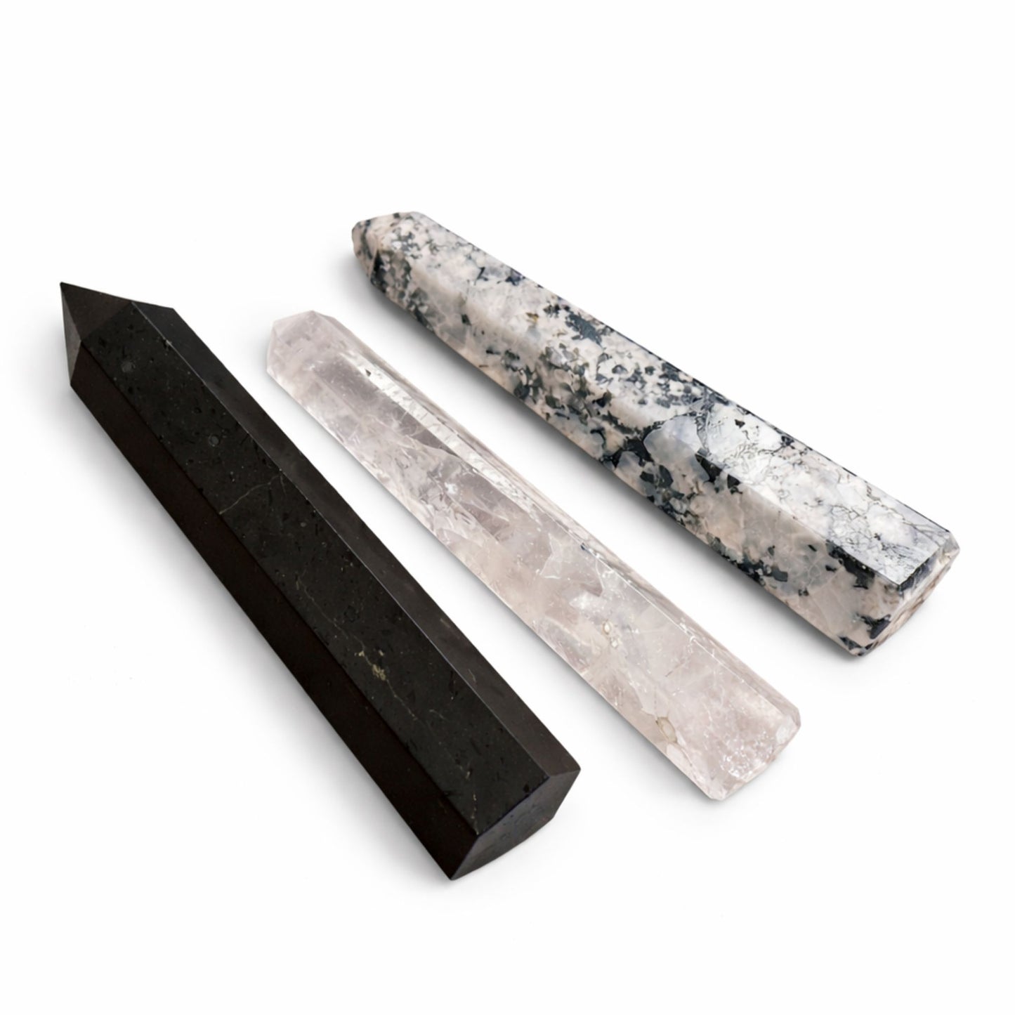 Gemstone Six Face Obelisk Poins approx 17cm - Rock Crystal