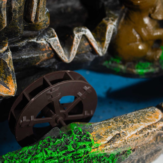 Elephants in Love Tabletop Water Feature with Crystal Ball, Light & Watermill