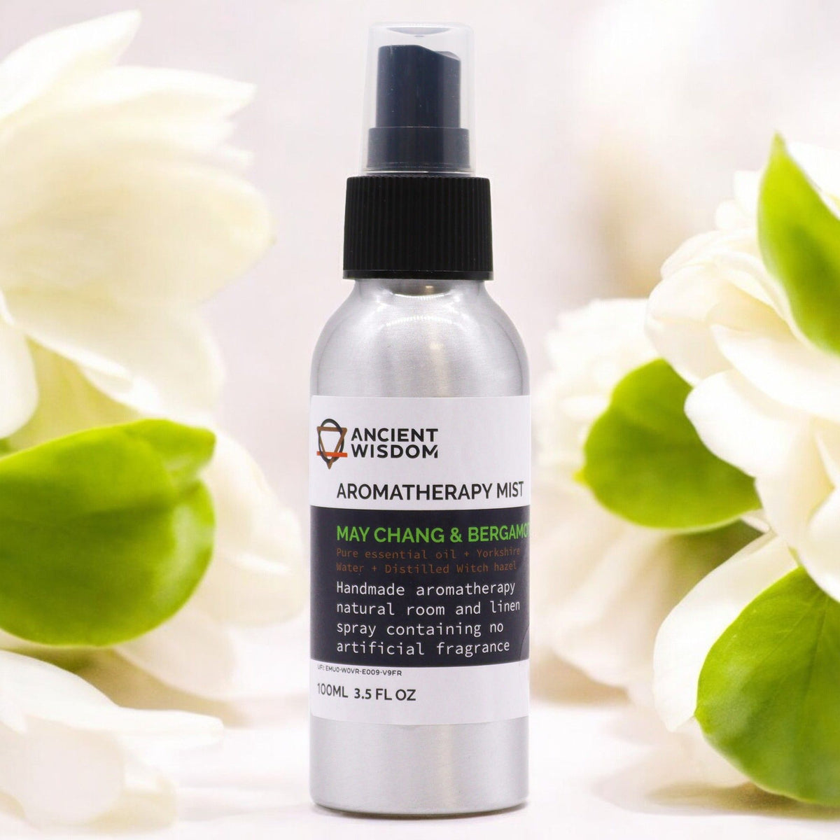 May Chang and Bergamot Essential Oil Mist 100ml aromatherapy room and linen spray with fresh lemon-like and sweet citrus fragrance UK