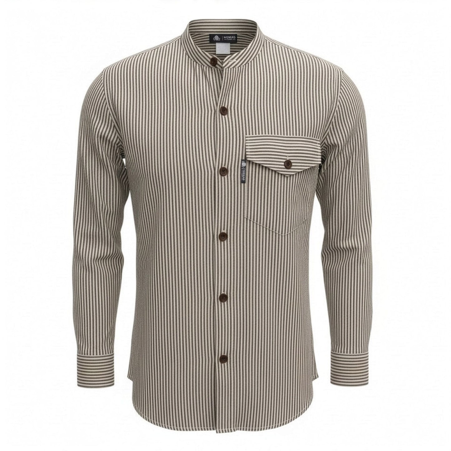 Nomad Sari Grandad Shirt - Grey Stone - XL