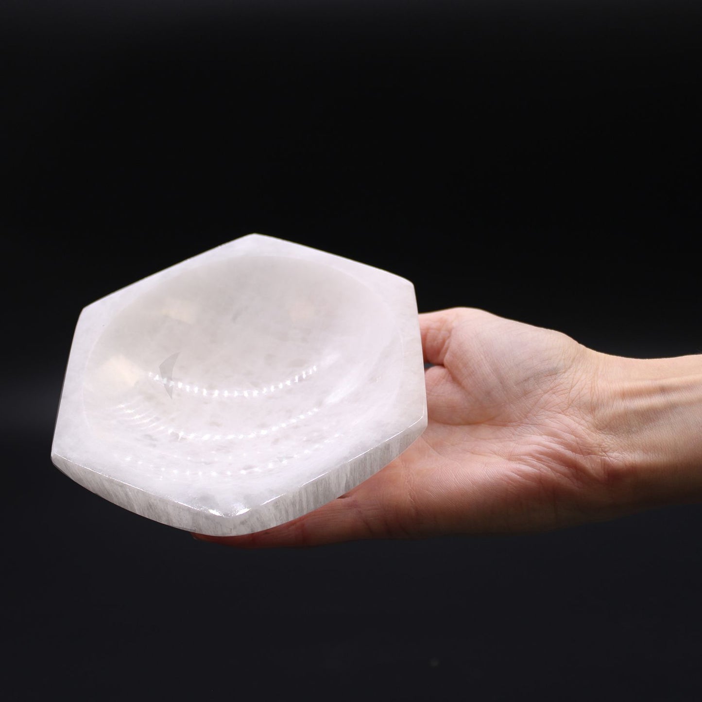 Selenite Hex Bowl XL