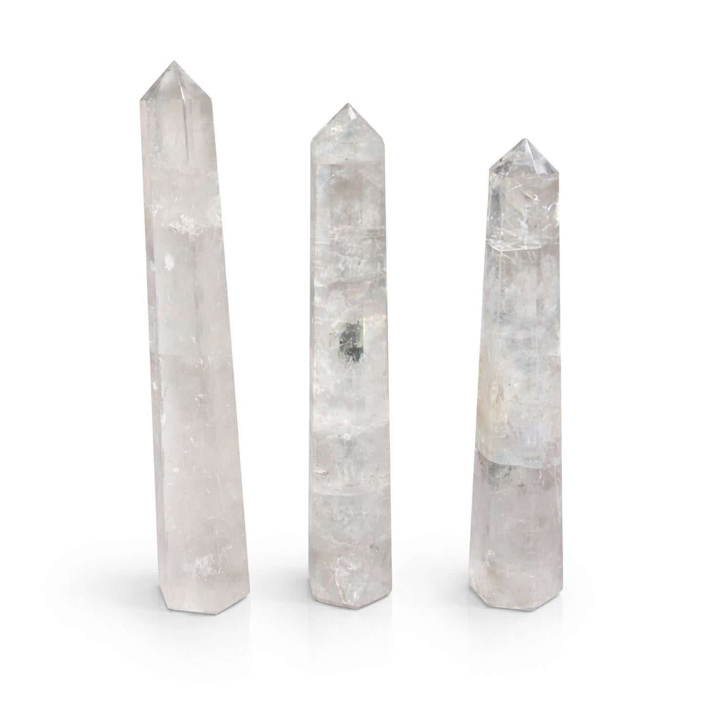 Gemstone Six Face Obelisk Poins approx 17cm - Rock Crystal