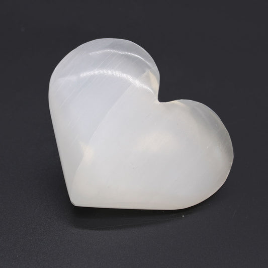 Selenite Heart small – natural selenite crystal heart for energy cleansing, emotional healing and spiritual clarity