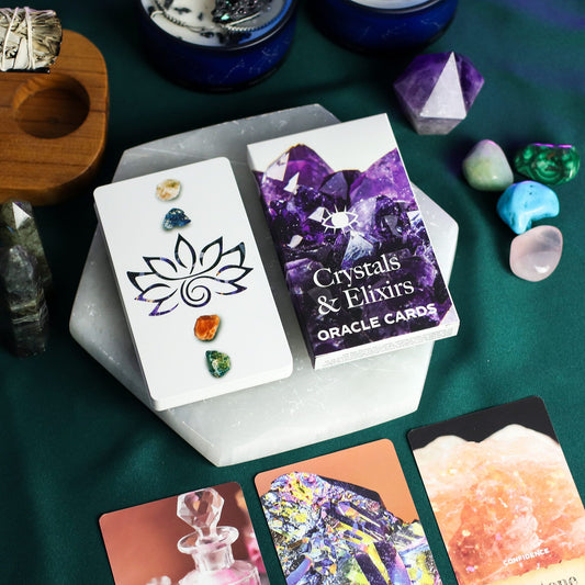 Crystals & Elixirs Oracle Cards Healing Energy Deck – 40-card gemstone and elixir themed oracle set for meditation, intuitive readings and spiritual practice.