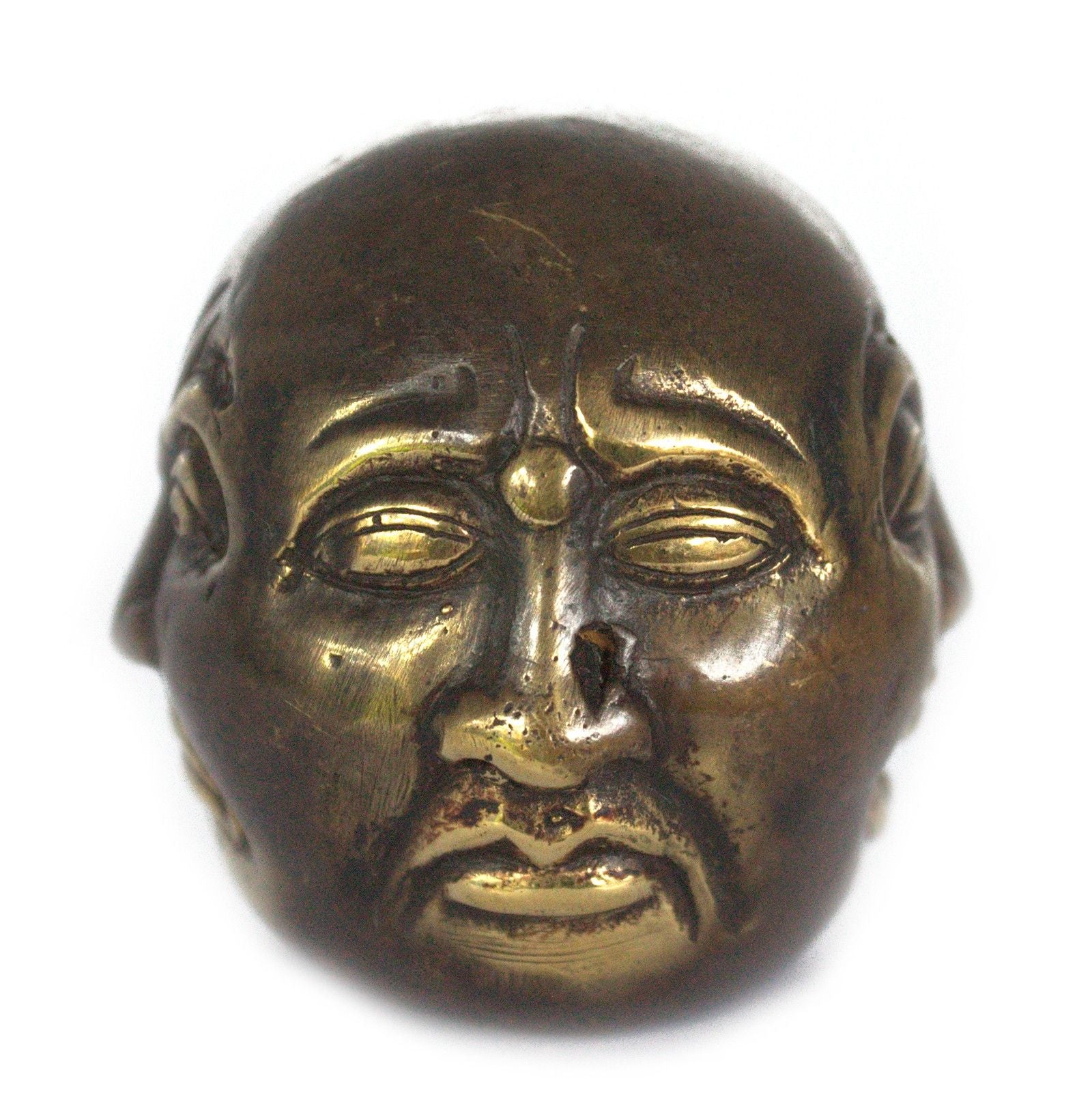 Feng Shui Four Face Buddha 6cm brass ornament for protection and balanced energy