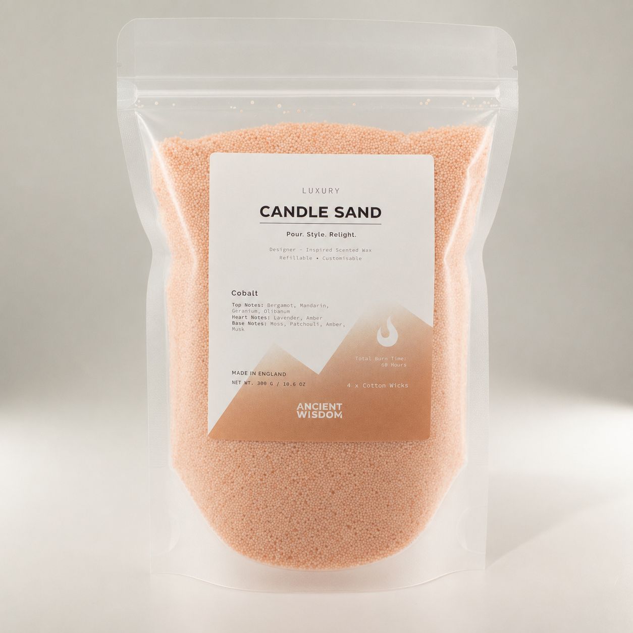 Fragranced Candle Sand - Taupe Orange - Cobalt