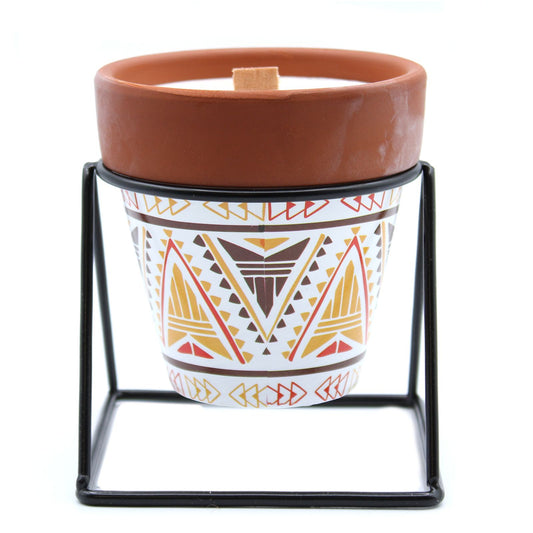 Agnes + Cat Sage Soy Candle – herb garden candle with wooden wick in ceramic pot