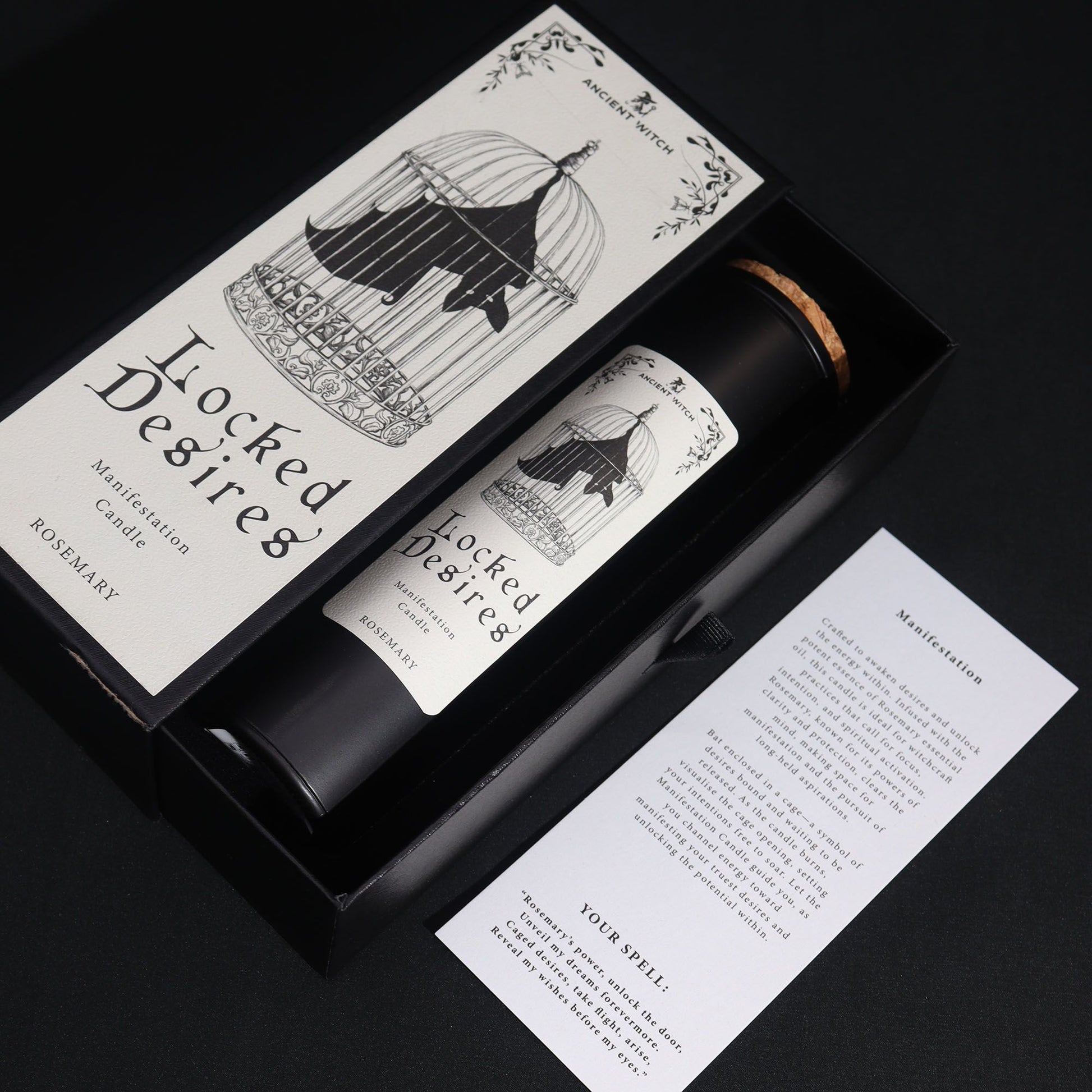 Ancient Witch Ritual Candles – Locked Desires rose & amber ritual candle with up to ~50h burn time