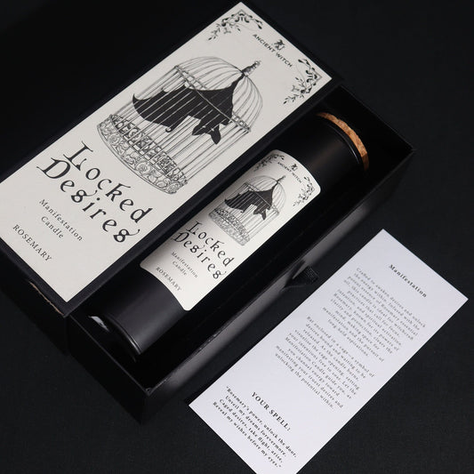 Ancient Witch Ritual Candles – Locked Desires rose & amber ritual candle with up to ~50h burn time