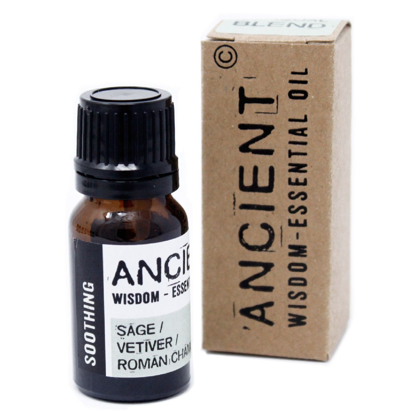 Soothing Essential Oil Blend Boxed 10ml with lavender marjoram and Roman chamomile essential oils.