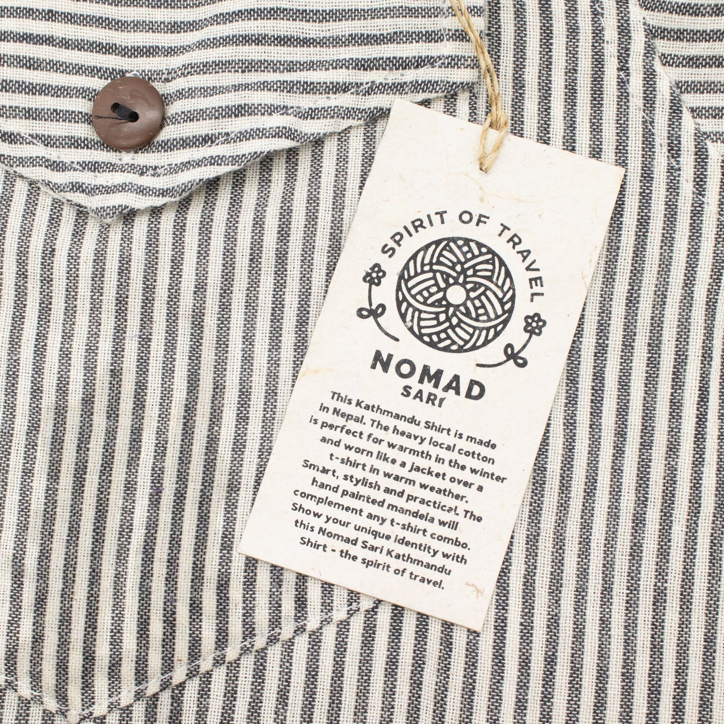 Nomad Sari Grandad Shirt - Grey Stone - XL