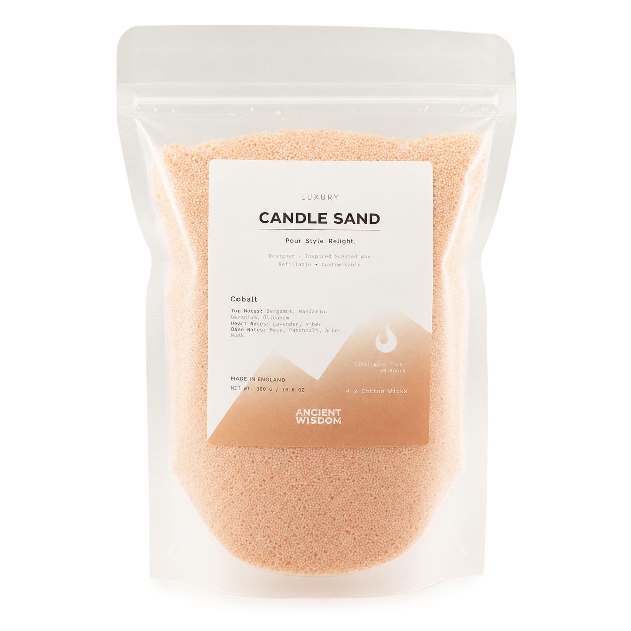Fragranced Candle Sand - Taupe Orange - Cobalt