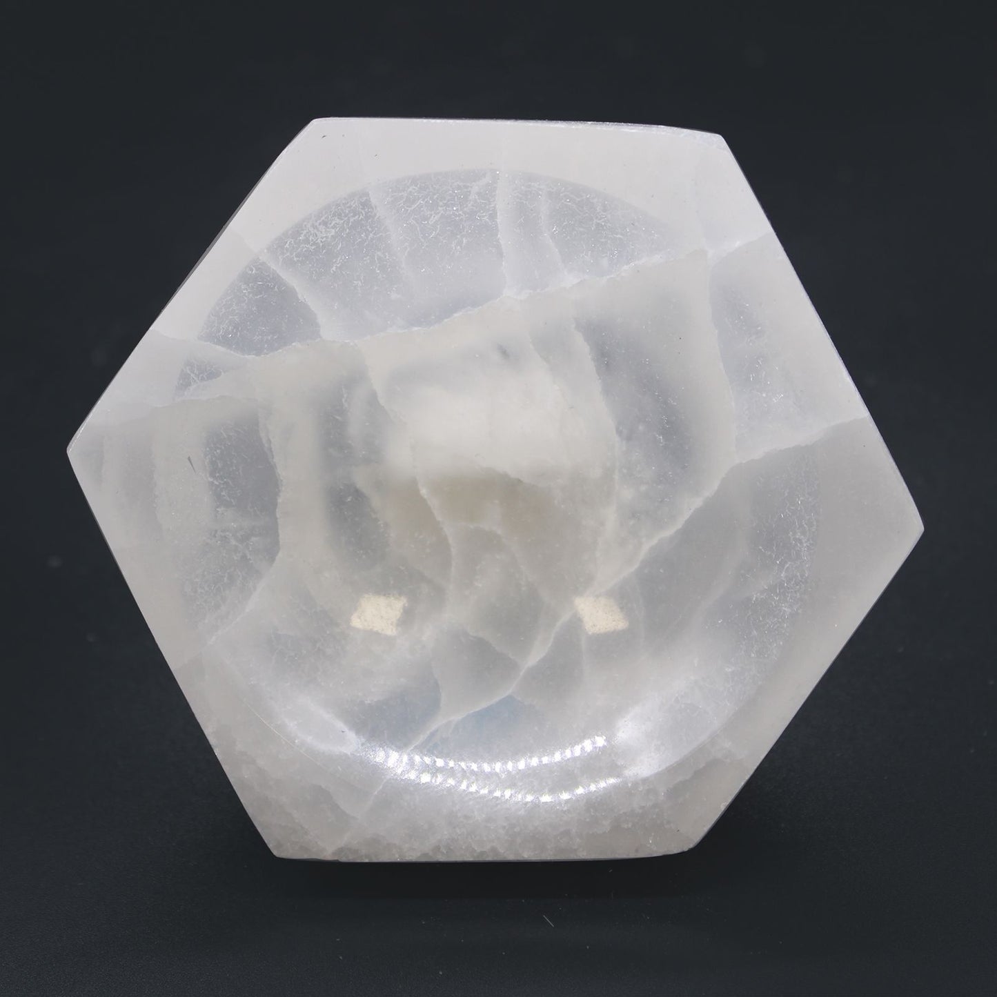 Selenite Hex Bowl Large