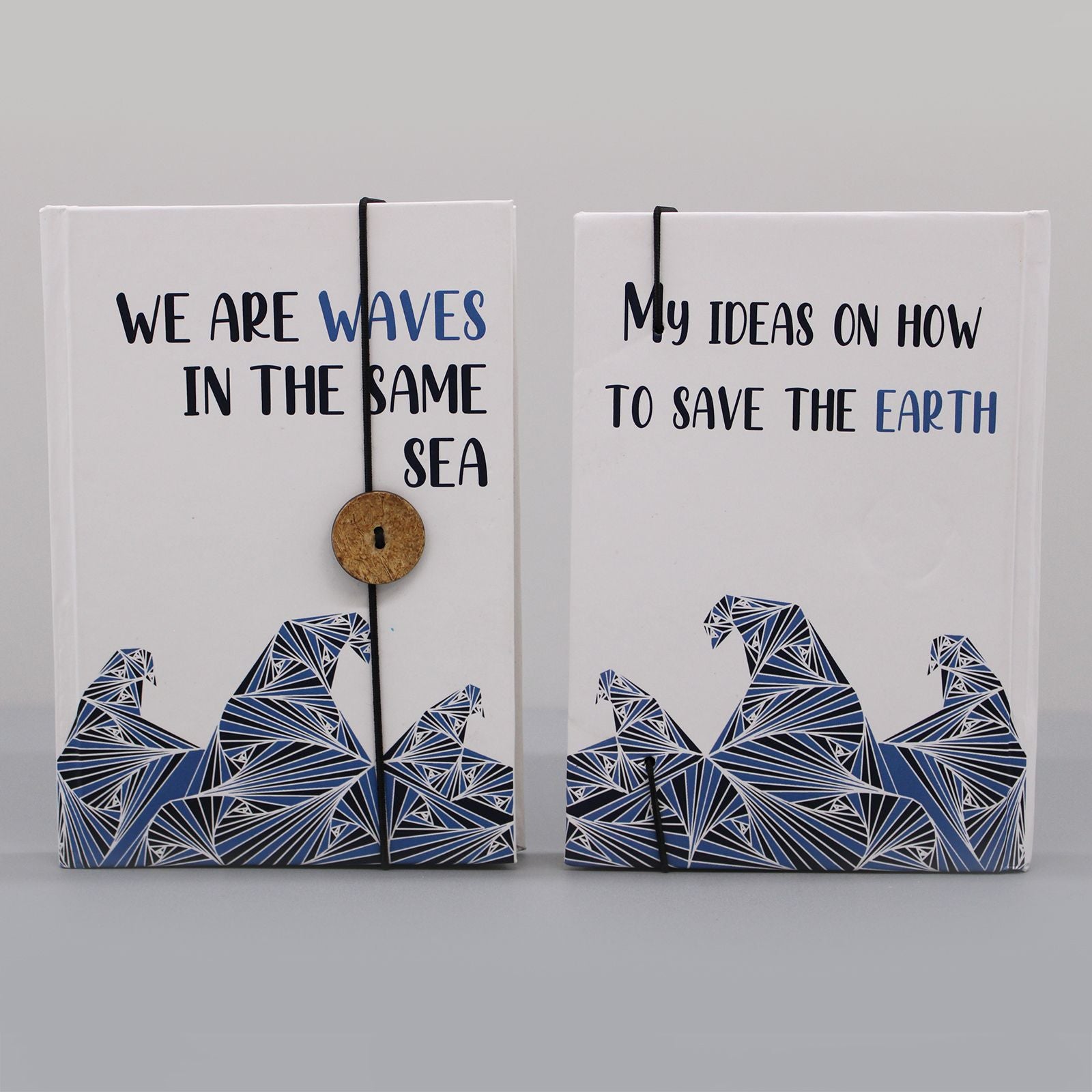 Waves in the Same Sea Affirmation Notebook – eco journal with strap and button closure