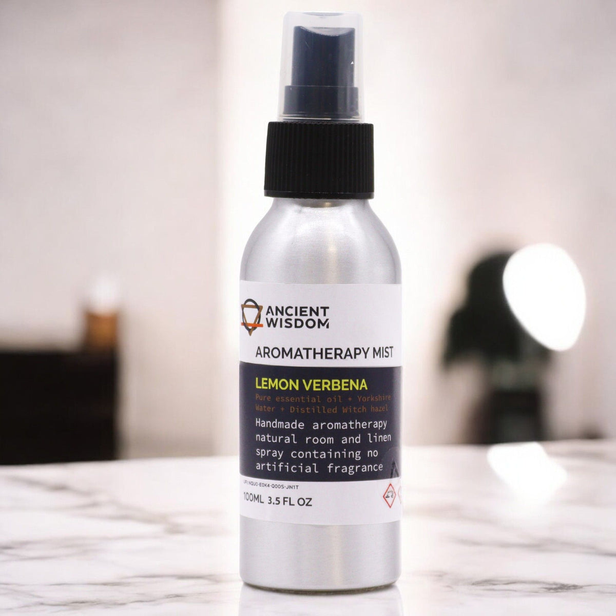 Lemon Verbena Essential Oil Mist 100ml aromatherapy room and linen spray with sweet citrus and fresh herbal fragrance UK