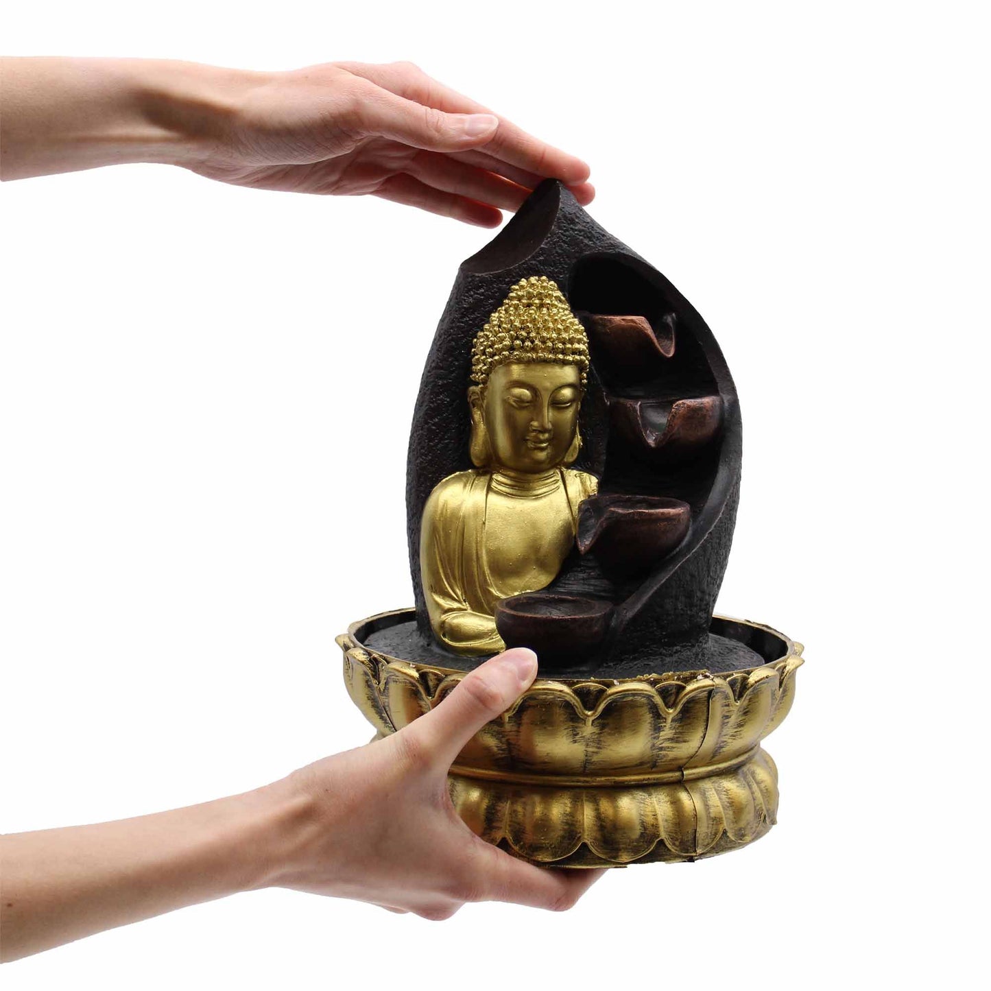 Golden Buddha Pouring Pots Tabletop Water Feature