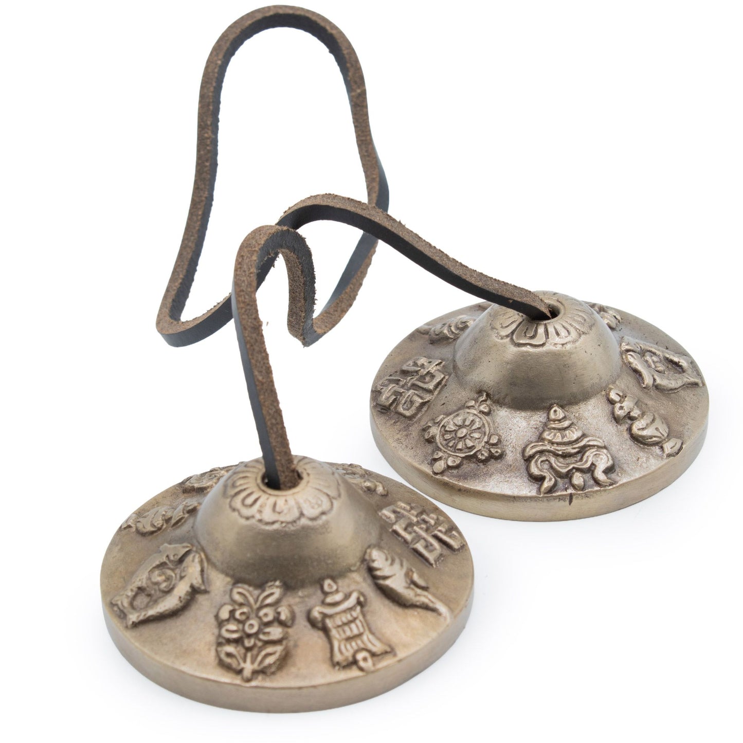 Premium Brass Tibetan Tingsha - Lucky Symbols - approx 6cm