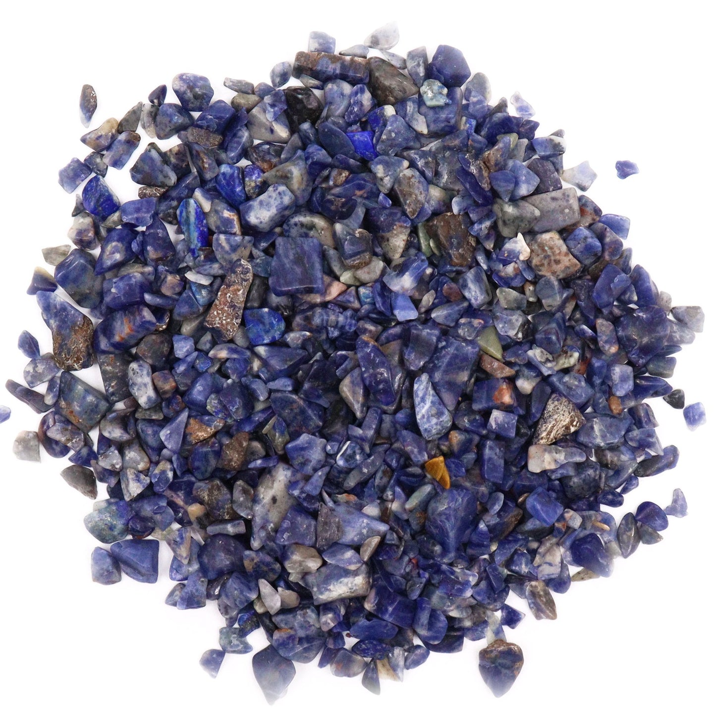 Sodalite Chips 1KG bulk natural gemstone crystal chips with deep blue tones