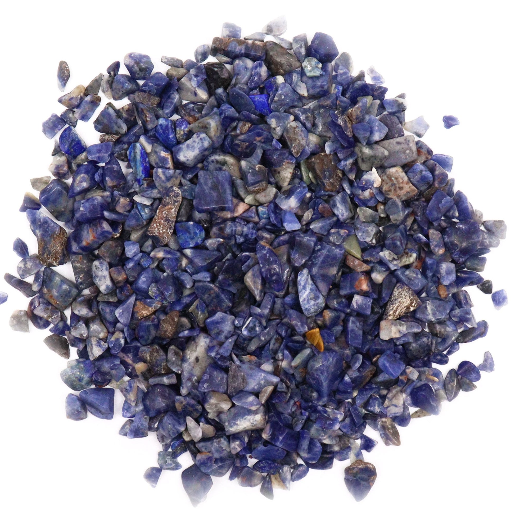 Sodalite Chips 1KG bulk natural gemstone crystal chips with deep blue tones